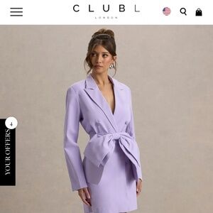 Club L Lavendar Blazer dress Size 6